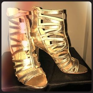 Gold Strapped Sandal by Nine West